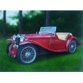 1935 MG PA oil painting