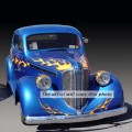 1938 Dodge Blue Flames Hot Rod oil painting