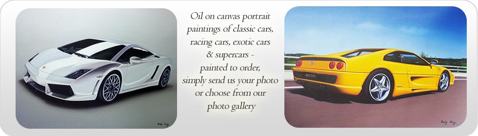 Oil on canvas portrait paintings of  supercars